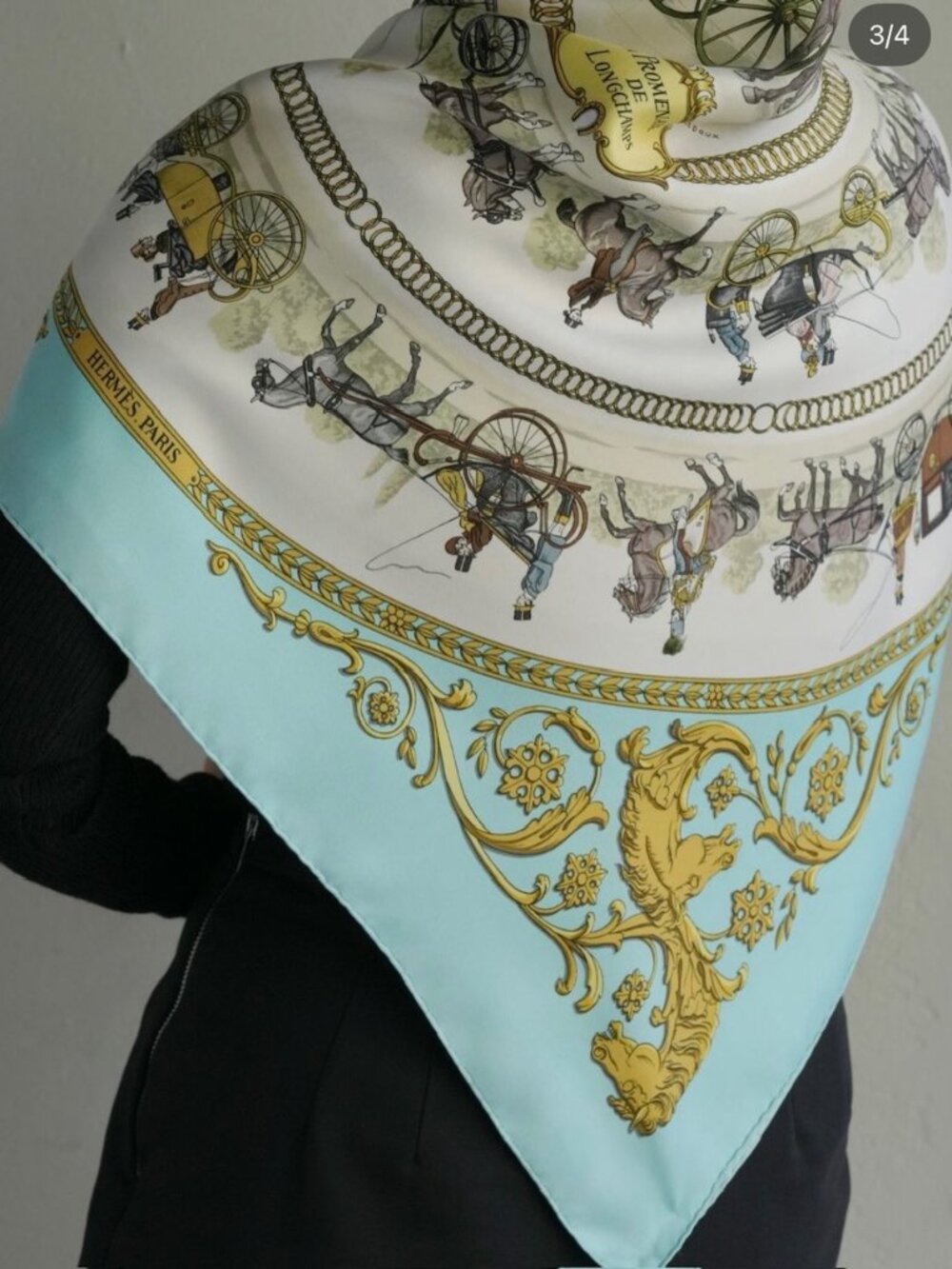 Hermes Silk Scarf Blue - Picture 5 of 9